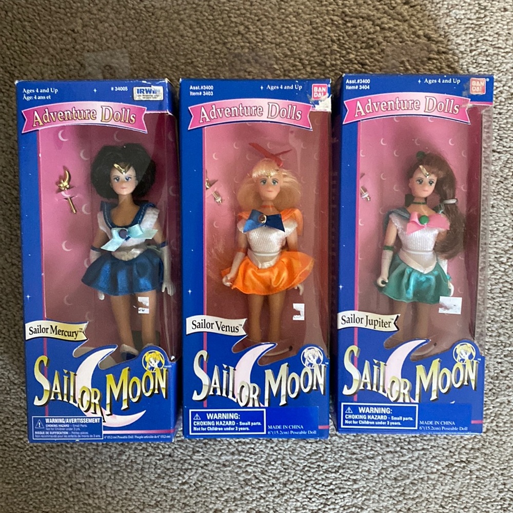 Sailor Moon 6” Adventure dolls 2001 Mercury, Jupiter, Venus!